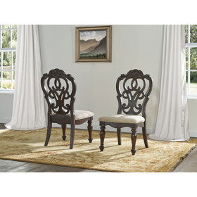 Royale - Side Chair (Set of 2) - Dark Brown B081P156985