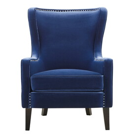 Rosco - Velvet Wingback Chair - Sapphire