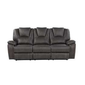 Katrine - PU Manual Sofa- - Charcoal B081P157066