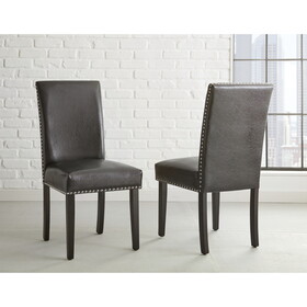 Verano - PU Side Chair (Set of 2) - Gray B081P157089