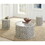 Samir - Round Tribal Carved Wood Cocktail Table - White B081P157119
