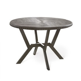 Alamo - Round Dining Table - Dark Gray B081P157143