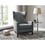 Roswell - Linen Wingback Chair - Dark Gray