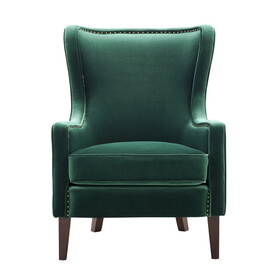 Rosco - Velvet Wingback Chair - Emerald