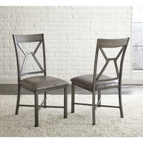 Alamo - PU Side Chair (Set of 2) - Gray B081P157172