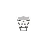 Corvus - End Table with Marble Top Hexagon - White