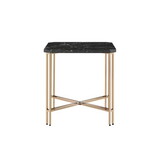 Daxton - Square End Table with Faux Marble Top - Black