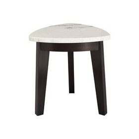 Francis - White Marble Top End Table - White B081P157630