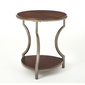 Miles - Round End Table - Brown B081P157669