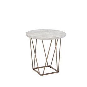 Rowyn - Faux Marble Top End Table - Gray B081P157701
