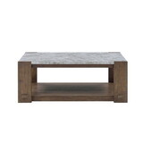 Libby - Sintered Stone Coffee Table with Casters - Brown
