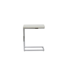 Echo - White Marble Top Chairside - White