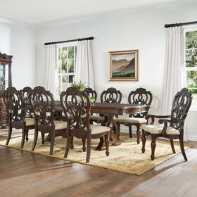 Royale - 9 Piece Dining Set (Dining Table, 6 Side Chairs, 2 Arm Chairs) - Brown B081S00156