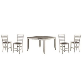 Abacus - 5 Piece Counter Dining Set - White