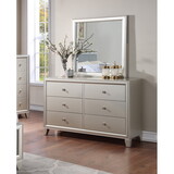 Omni - Dresser and Mirror - Pearl Silver