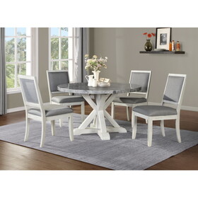 Canova - 5 Piece Dining Set with Round table - Dark Gray