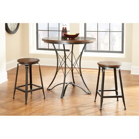 Adele - 3 Piece Dining Set with Round Counter Table - Dark Brown