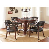 Tournament - 5 Piece Dining and Game Table Set - Dark Brown
