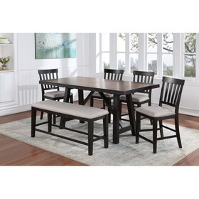 Halle - 6 Piece Dining Set - Pearl Silver