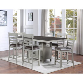 Hyland - 7 Piece Dining Set - Pearl Silver