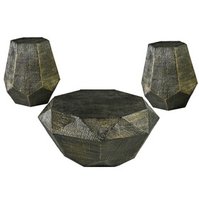 Donato - 3 Piece Occasional Table Set - Gold B081S00379