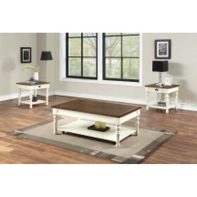 Joanna - 3 Piece Table Set (2 End & Coffee Tables) - White B081S00385