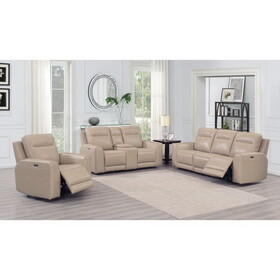 Doncella - 3 Piece Power Reclining Living Room Set - Beige B081S00431