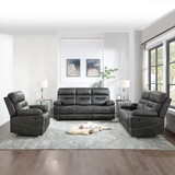 Rudger - 3 Piece Upholstered Living Room Set - Gray