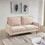 69 inches Upholstered Velvet Sofa Couch, Modern Craftsmanship Seat with 3-Seater Cushions & Track Square Armrest - Beige B082111410