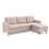87" Wide Modern Convertible Sectional Sofa & Chaise, L Shaped Tufted Fabric Couch, Reversible Sectional Sofa with Ottoman - Beige B082111419