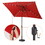 Waterproof Rectangular Patio Umbrella and Solar Lights 6.5 ft. x 10 ft., 26 LED lights, Push Button Tilt, Crank in RED B082121759
