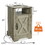 Farmhouse Nightstand Side Table, Wooden Rustic End Table, Tall Bedside Table with Electrical Outlets Charging Station-Light Grey B082134938