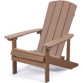 Patio Hips Plastic Adirondack Chair Lounger Weather Resistant Furniture for Lawn Balcony in Brown B082P189671