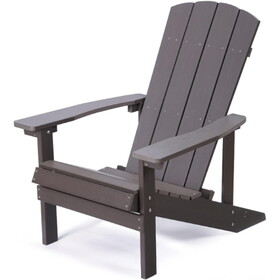 Patio Hips Plastic Adirondack Chair Lounger Weather Resistant Furniture for Lawn Balcony in Coffee B082P189672