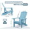 Patio Hips Plastic Adirondack Chair Lounger Weather Resistant Furniture for Lawn Balcony in Lake Blue B082P189673