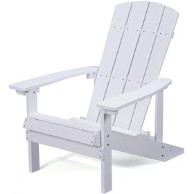 Patio Hips Plastic Adirondack Chair Lounger Weather Resistant Furniture for Lawn Balcony in White B082P189674