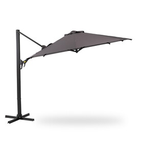 11 FT Cantilever Patio Umbrella, Round Outdoor Offset Umbrella with 360&#176; Rotation & Tilt Adjustment without Base - Grey P-B082P195465