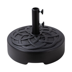 Round Patio Umbrella Base with Wheels, Outdoor Umbrella Stand for Universal Umbrella Pole, Water or Sand Filled, 50lbs Weight Capacity - Black P-B082P195469
