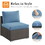 2 Piece Outdoor Patio Armless Sofa PE rattan Water Resistance - Blue B082P195471