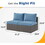 2 Piece Outdoor Patio Armless Sofa PE rattan Water Resistance - Blue B082P195471