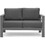 5 Pieces Outdoor All-Weather Conversation Set, Sectional Sofa, Aluminum Couch - Dark Gray Cushions B082S00036