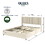 Anna Queen Size Ivory Velvet Upholstered Wingback Platform Bed with Patented 4 Drawers Storage, Modern Design Headboard with Tight Channel, Wooden Slat Mattress Support No Box Spring Needed