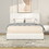 Liv Queen Size Ivory Boucle Upholstered Platform Bed with 4 Storage Drawers, Curved Stitched Tufted Headboard, Wooden Slat Mattress Support No Box Spring Needed. B083119690