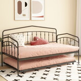 Fox twin daybed with twin trundle, Black B083P154245