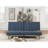 ADJUSTABLE SOFA in Black Faux Leather B089127410
