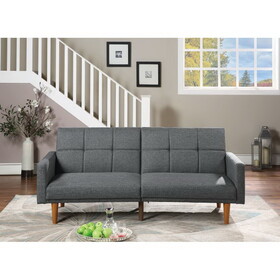 ADJUSTABLE SOFA in Black Faux Leather B089127417