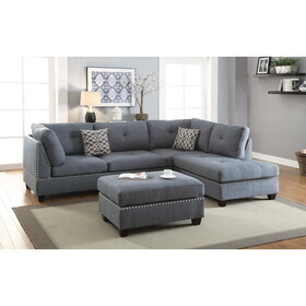 3-PC SECTIONAL in Blue Gray B089S00113