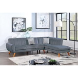 SECTIONAL - 2PC in Black Faux Leather B089S00160
