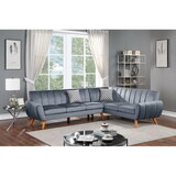 SECTIONAL - 2PC in Black Faux Leather B089S00163