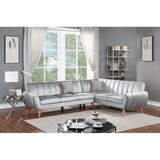 SECTIONAL - 2PC in Black Faux Leather B089S00165
